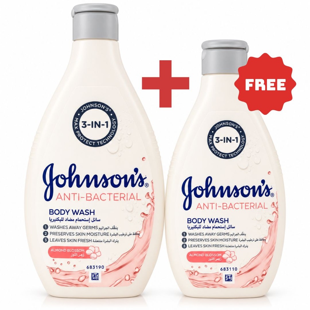 *Johnson's Almond Blossom Body Wash, (400+250ml Free) 