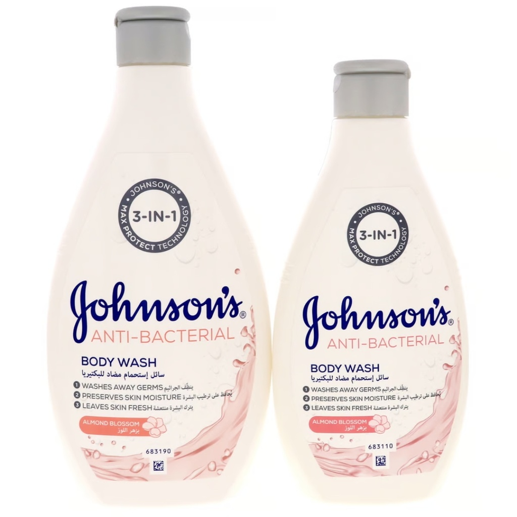 Johnson's Almond Blossom Body Wash, (400+250ml) Free