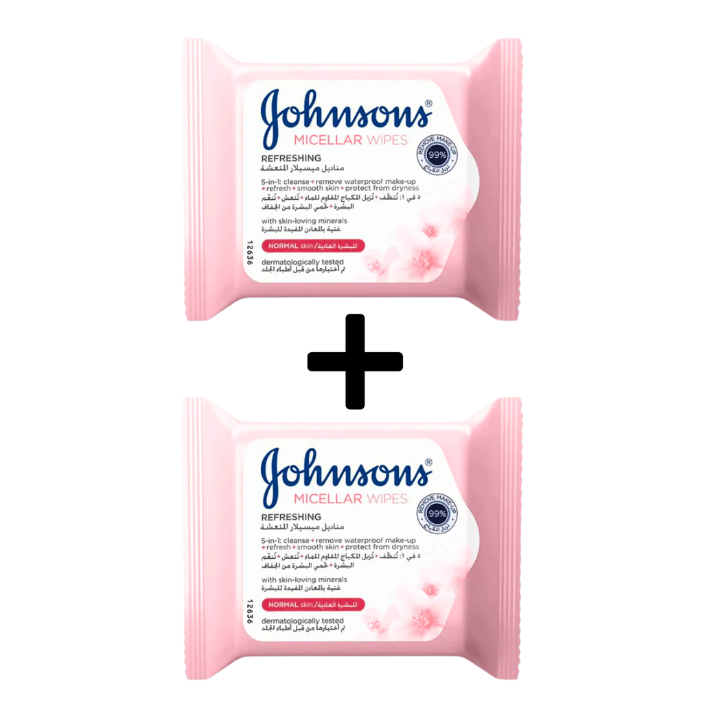 * Johnson's Micellar Wipes - Normal Skin, 25's - (1+1 Free)