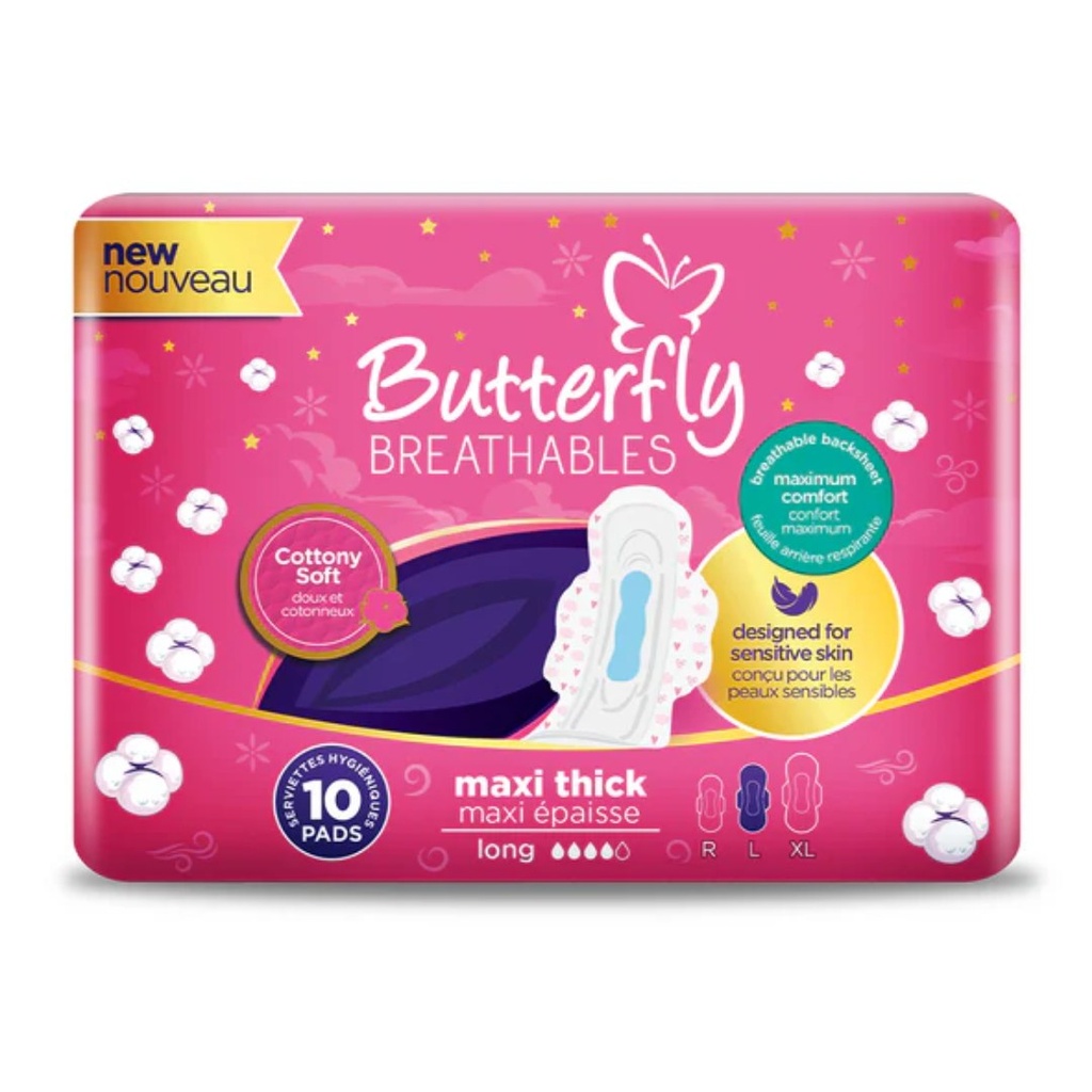 * Butterfly B Maxi Cotton Large, 10's