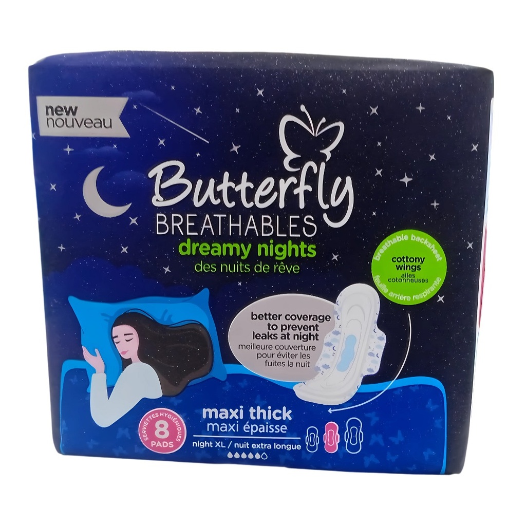 Butterfly Maxi Night Mesh, 8's