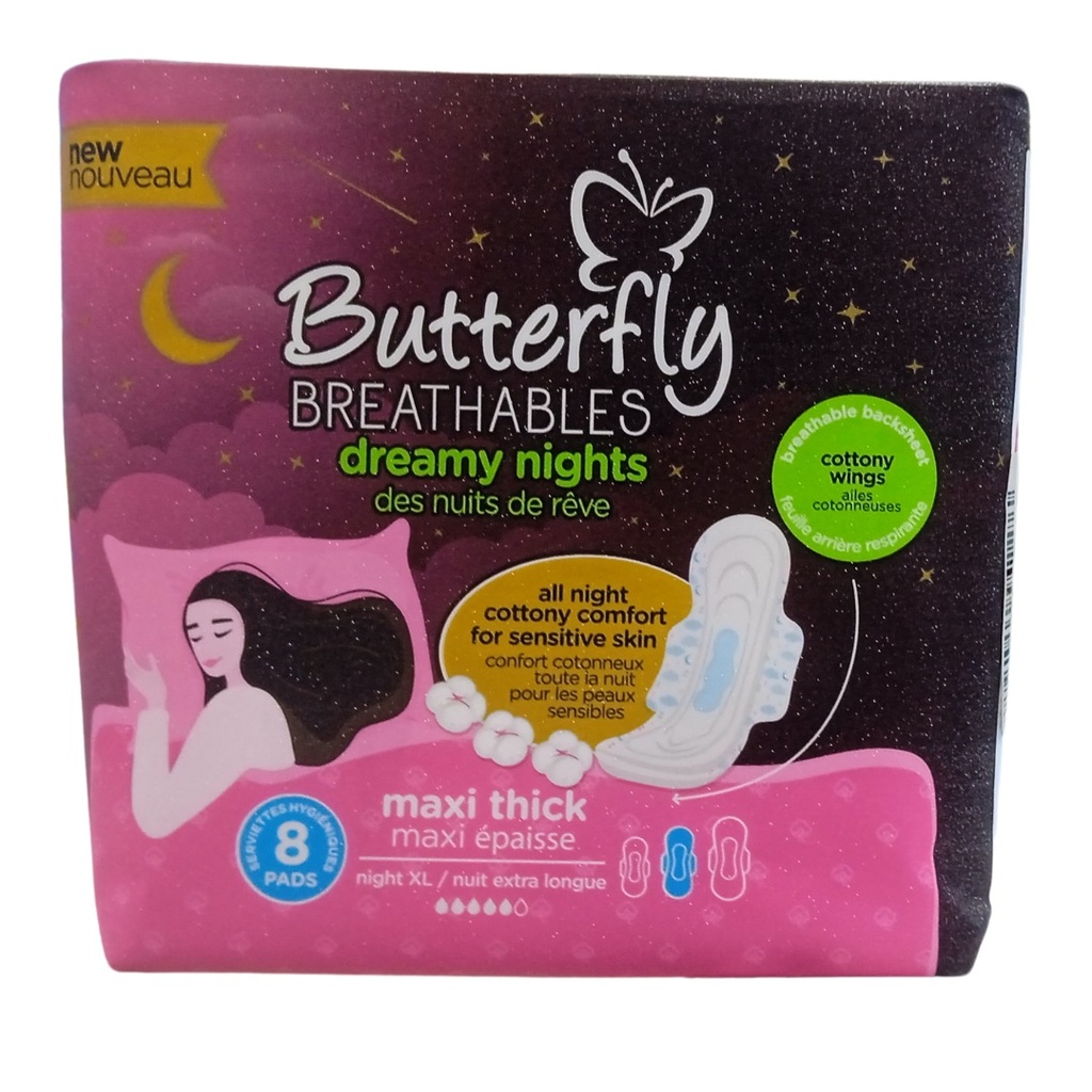 * Butterfly Maxi Night Cotton, 8's