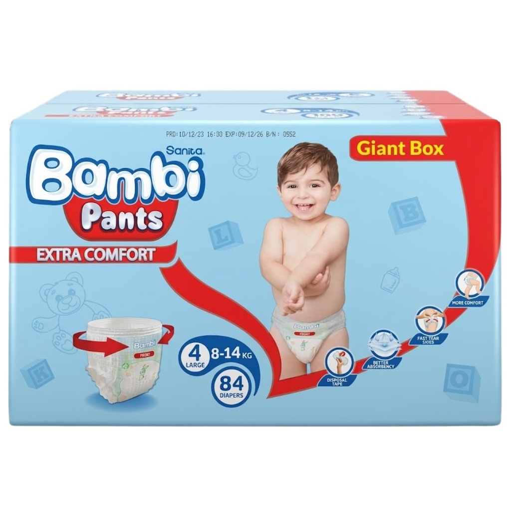Sanita Bambi Pants Size 4 (L) - Giant Box, 84's