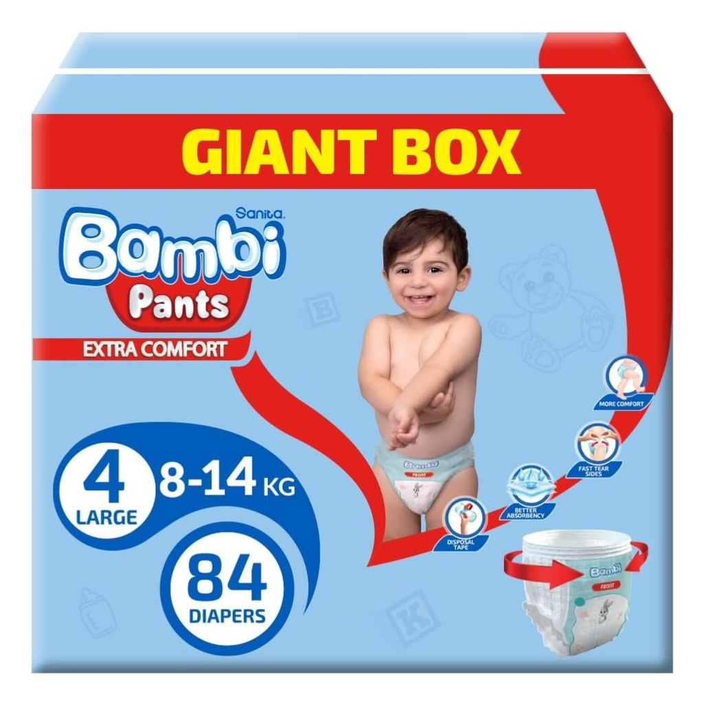 Sanita Bambi Pants Size 4 (L) - Giant Box, 84's