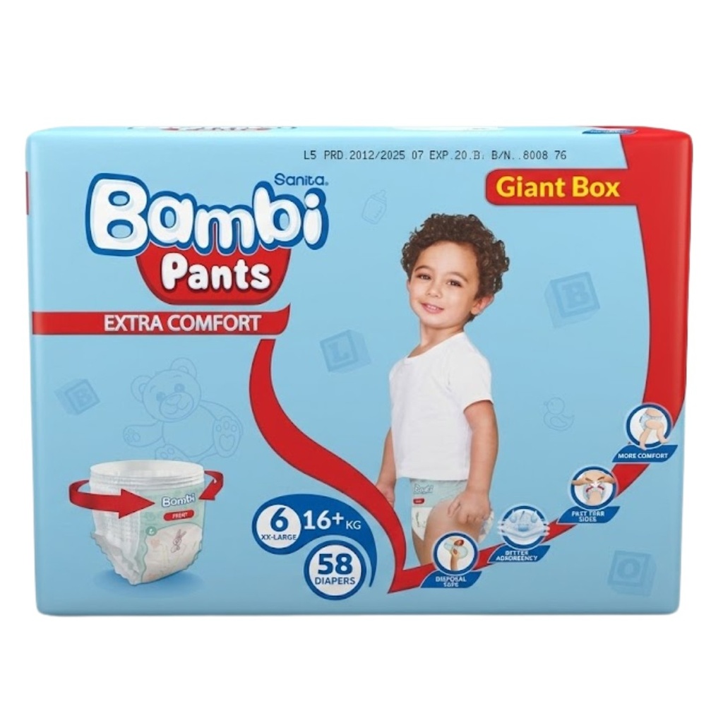 * Sanita Bambi Pants Size 6 (XXL) - Giant Box, 58's 