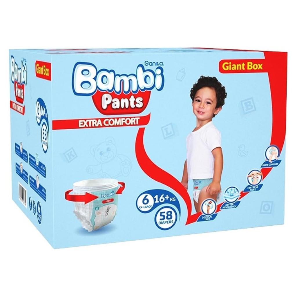 Sanita Bambi Pants Size 6 (XXL) - Giant Box, 58's 