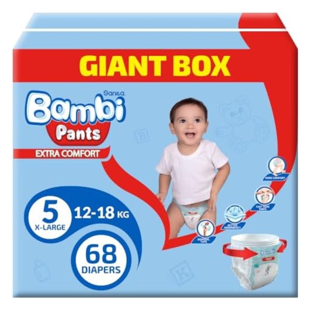 Sanita Bambi Pants Size 5 (XL) - Giant Box, 68's 