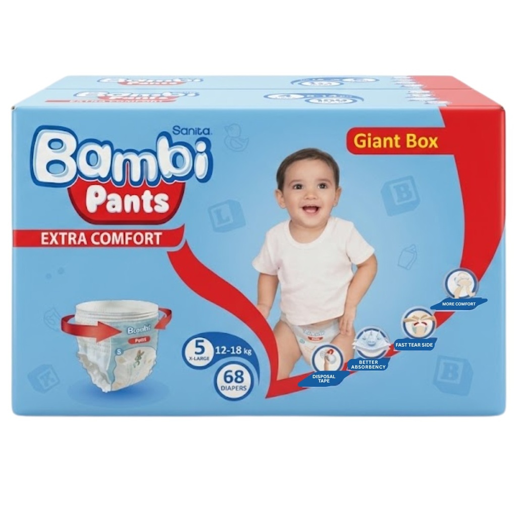 Sanita Bambi Pants Size 5 (XL) - Giant Box, 68's 