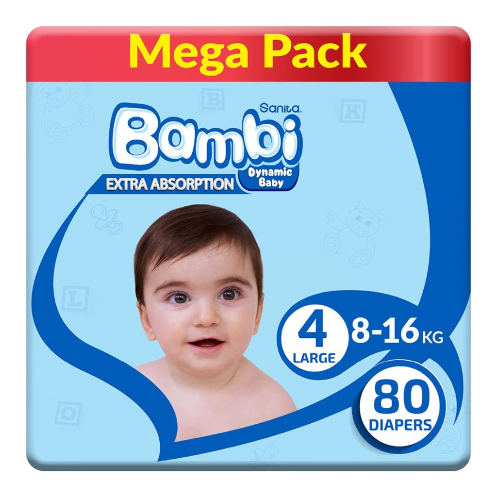 Sanita Bambi Baby Size 4 Large - Mega Pack, 80's 