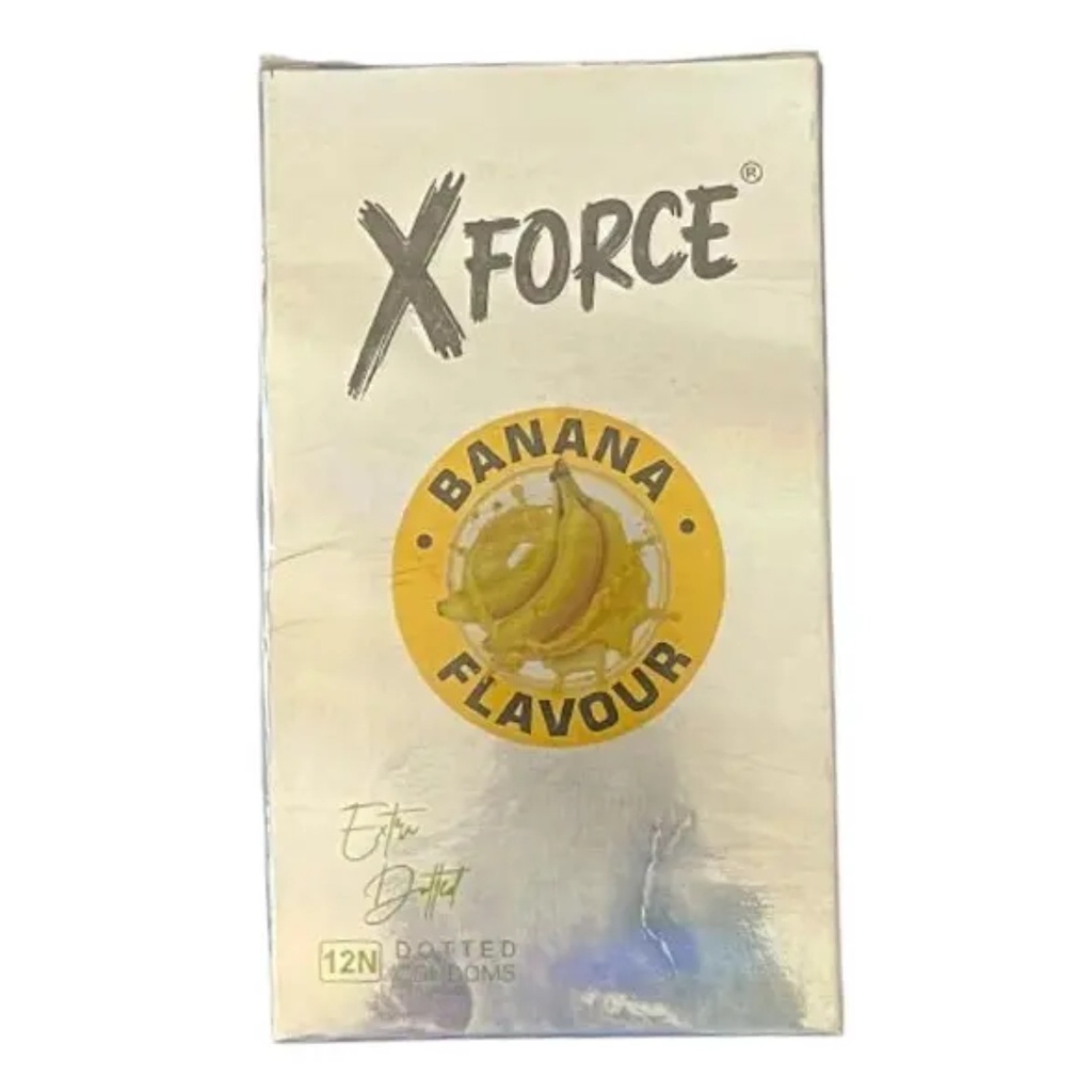 XForce Banana Flavor Dotted Condoms, 12’s