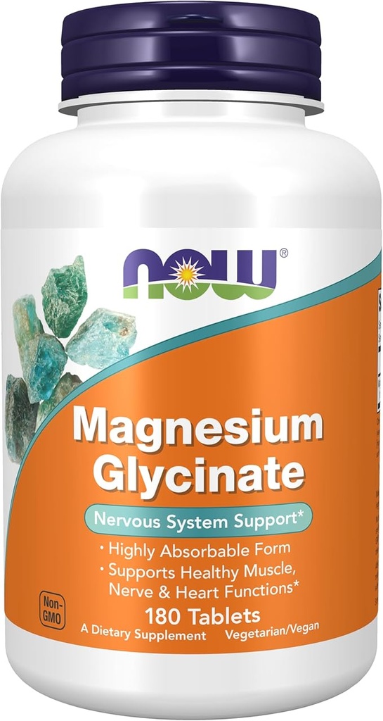 Now Magnesium Glycinate 100mg Tablets, 180's