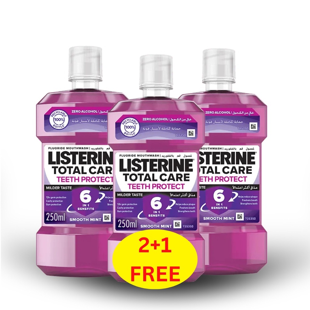 Listerine Total Care Mouthwash,  250ml - OFFER (2 +1 Free)