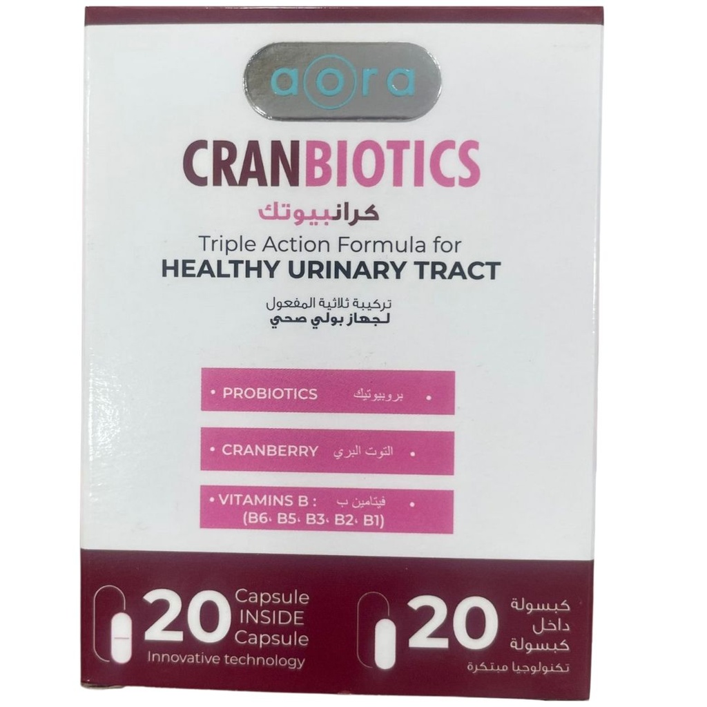 Aora Cranbiotics Capsules, 20's