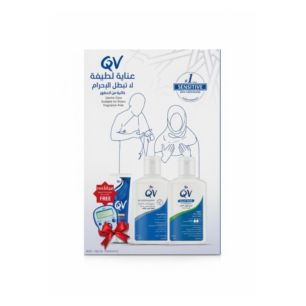 Qv Ihram Kit - Gentle Wash 90ml + Shampoo 95ml+ Cream 50g
