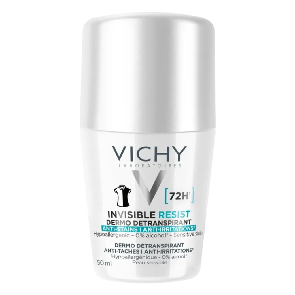 Vichy 72h Invisible Resist Male Deodorant Roll-On, 50ml