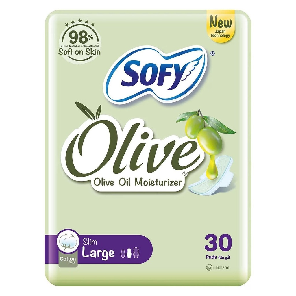 Sofy Slim Large Olive Oil Moisturizer Pads, 30's