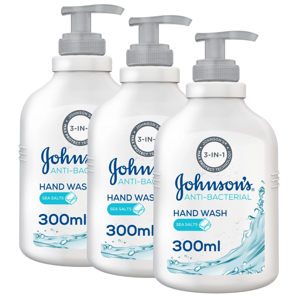 Johnson's Handwash Antibacterial Sea Salt, 300ml - OFFER (2+1 Free)