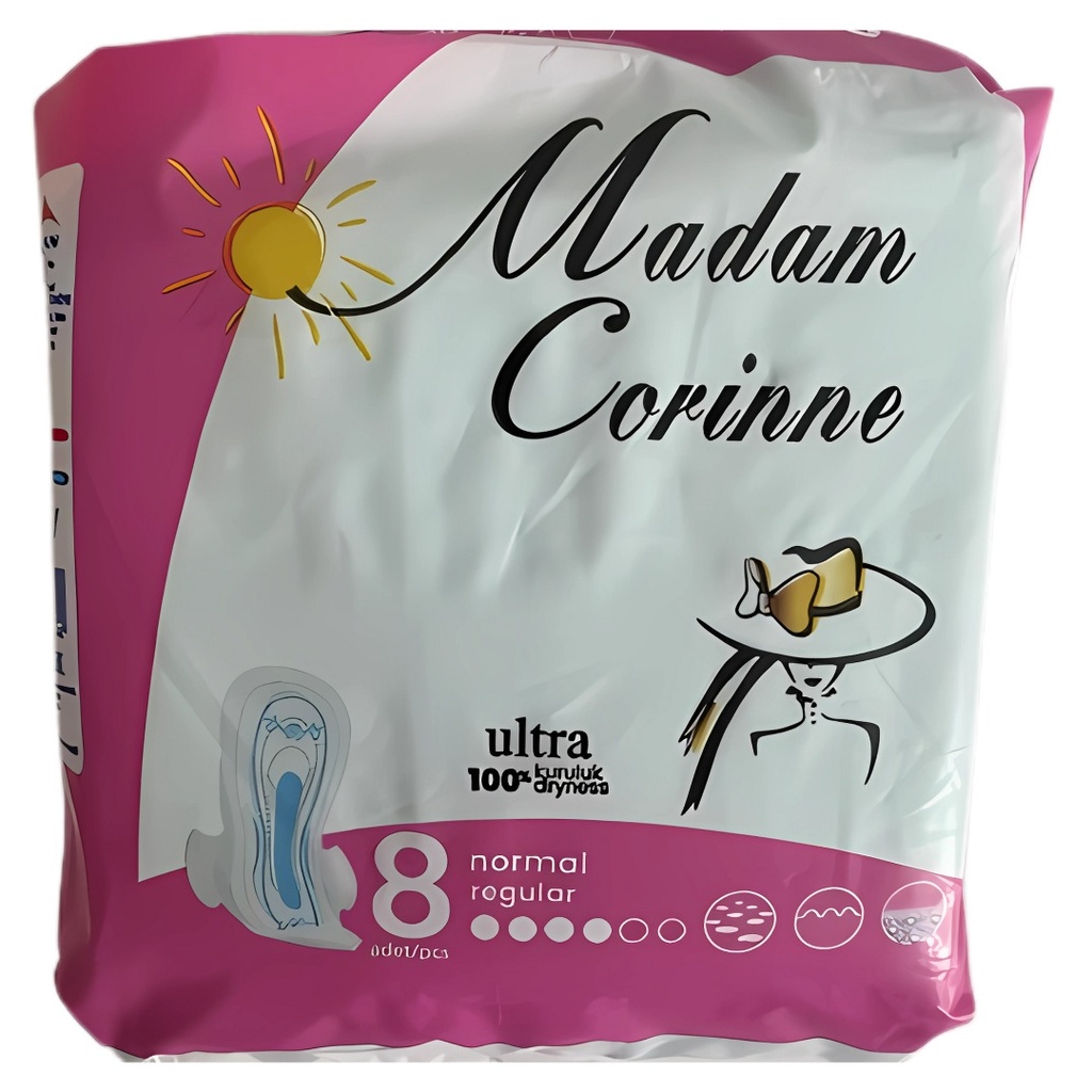 Madam Corinne Ultra Normal Regular With Wings, 8's