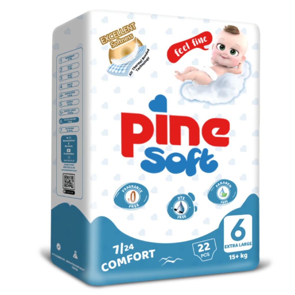 Pine Diapers Eco Size - 6 XL, 16,s