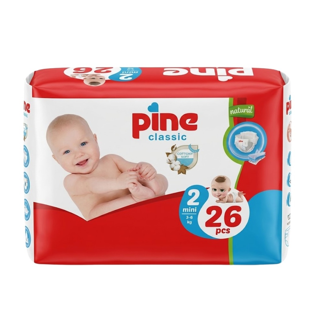 Pine Classic Diapers -  2 Mini, 26's