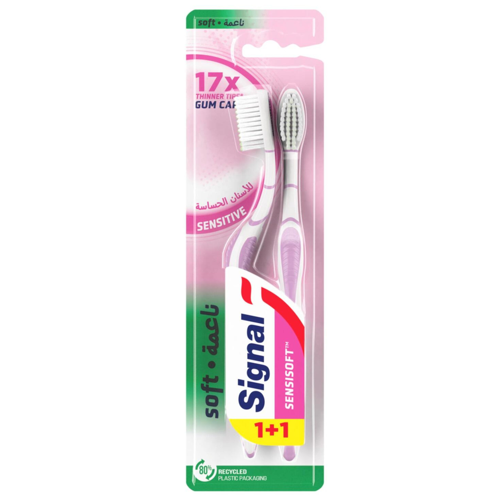 * Signal Sensisoft Sensitive Toothbrush, Soft - (1+1 )