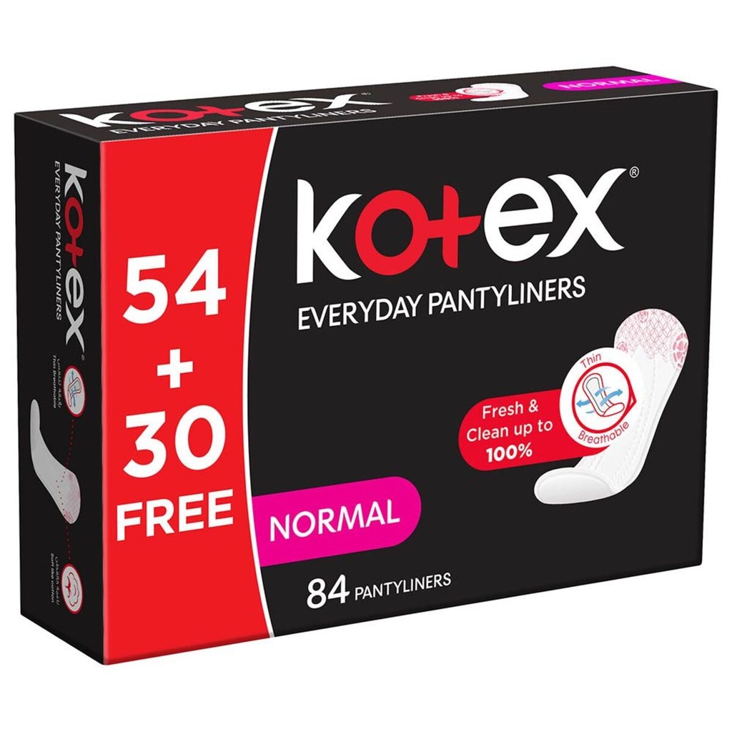 Kotex Natural Cotton Normal Unscented, 84's - (54+30) Free 