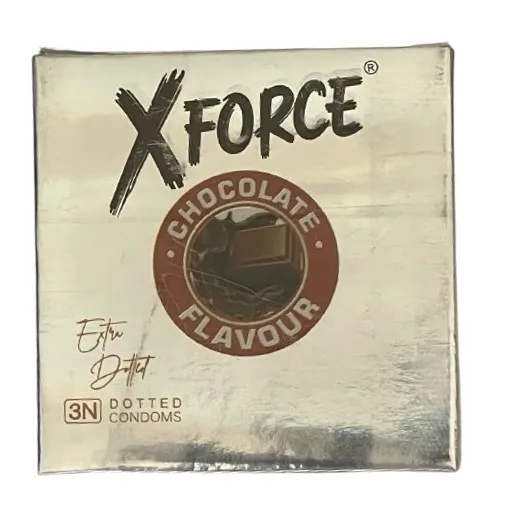 XForce Chocolate Flavor Dotted Condoms, 3’s
