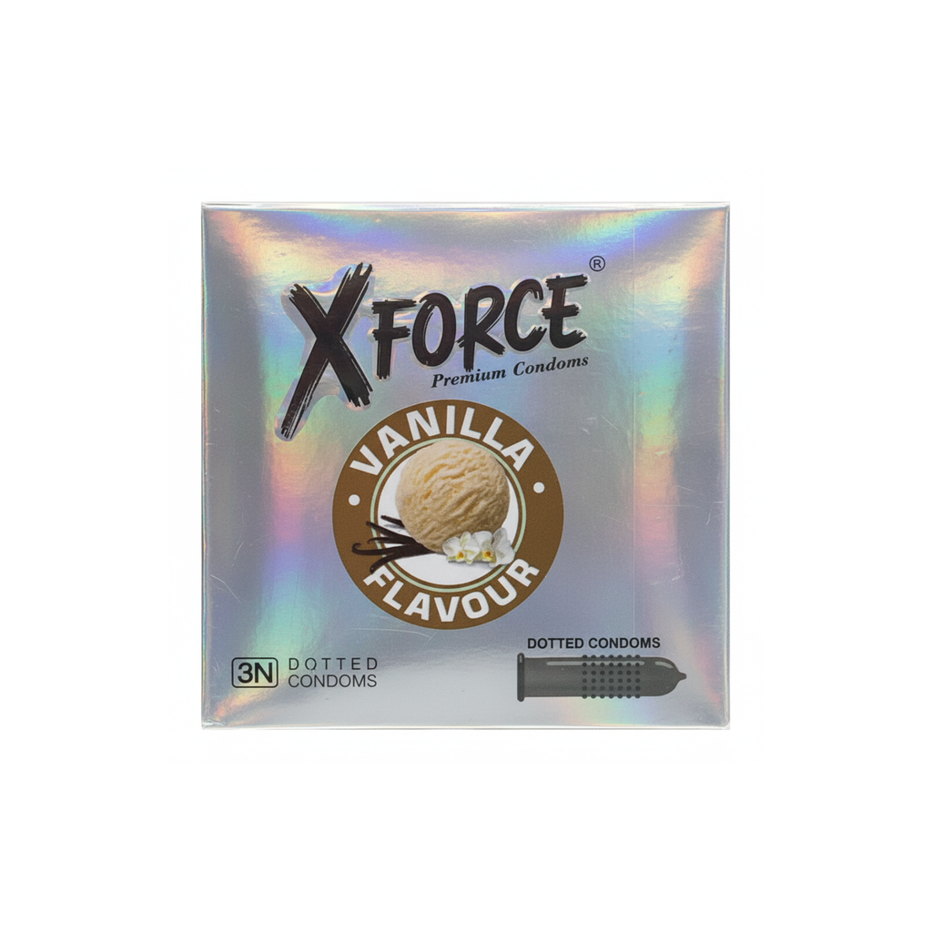 XForce Vanila Flavor Dotted Condoms, 3’s