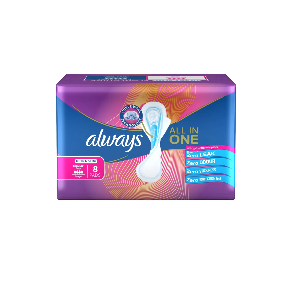 * Always All in One Ultra Slim Large Pads, 8's