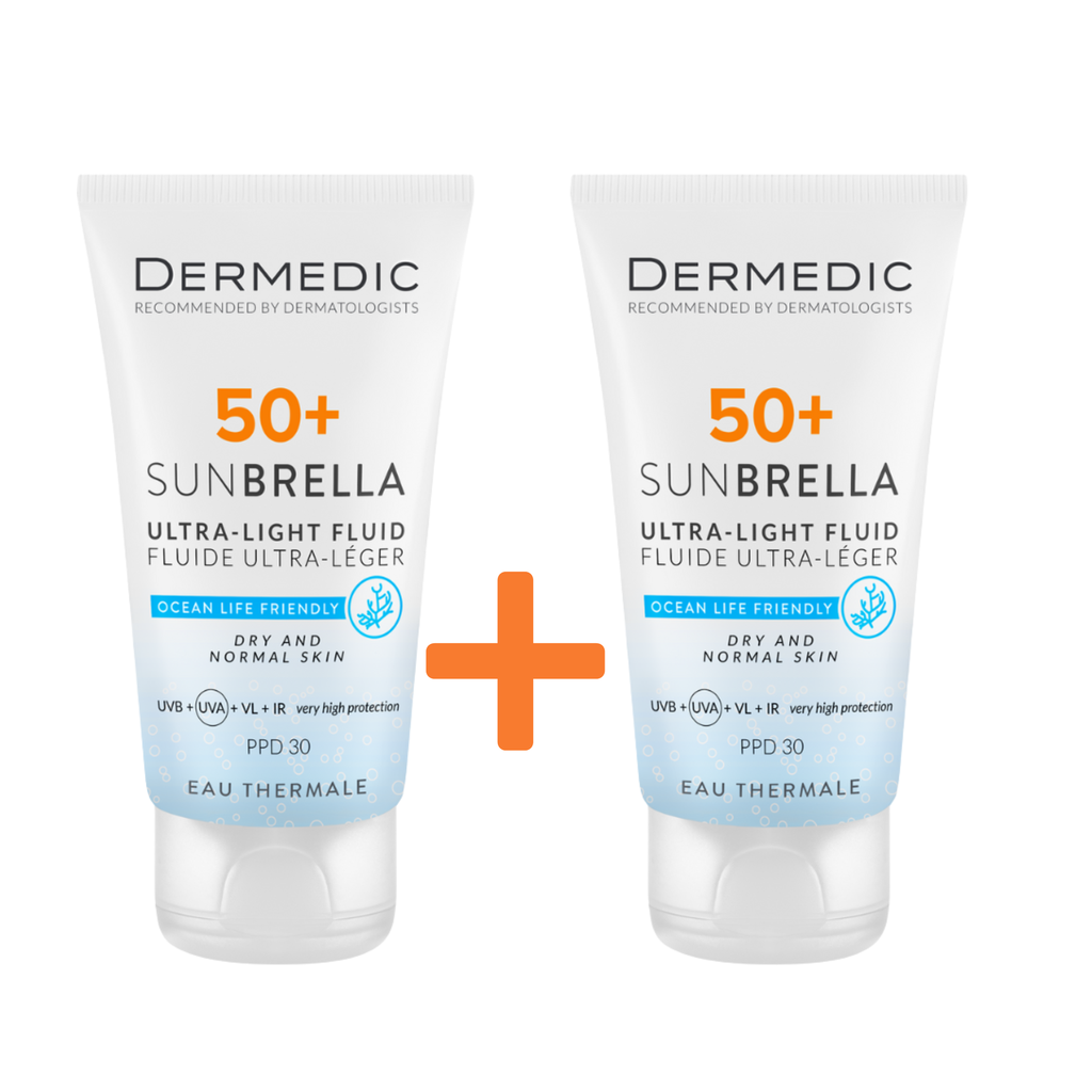* Dermedic Sunbrella Ultra Light Fluid For Dry Skin, 40ml - (1+1 Free)
