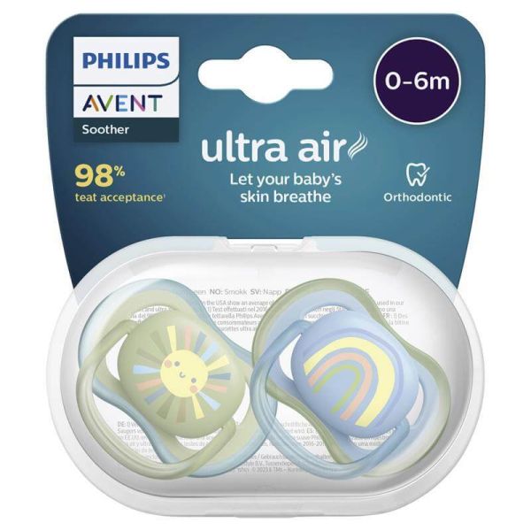Avent Ultra Air Soother 0-6m, 2's