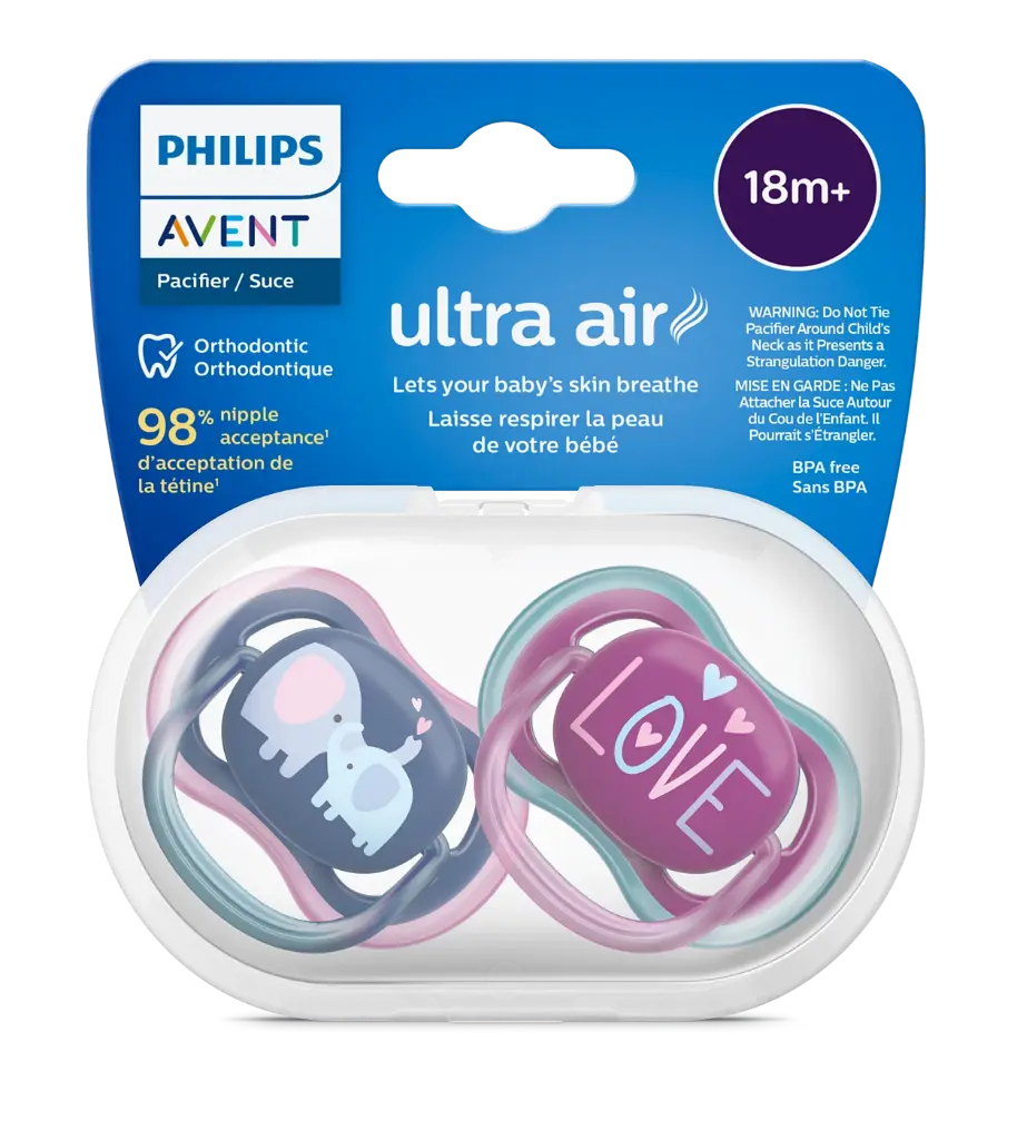 Avent Ultra Air Soother (Girl) 18m+, 2's