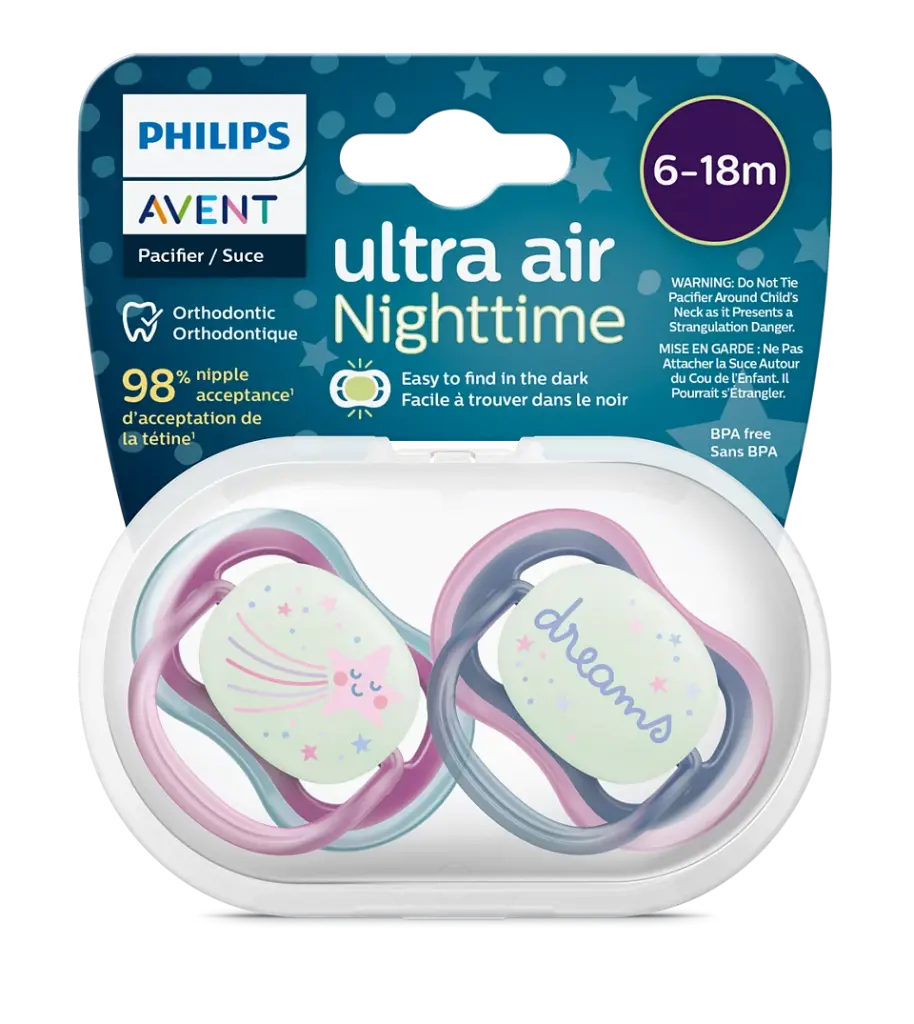 Avent Ultra Air Night Soother 6-18m, 2's