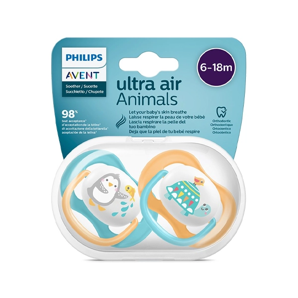 Avent Ultra Air Soother Animals 6-18m, 2's