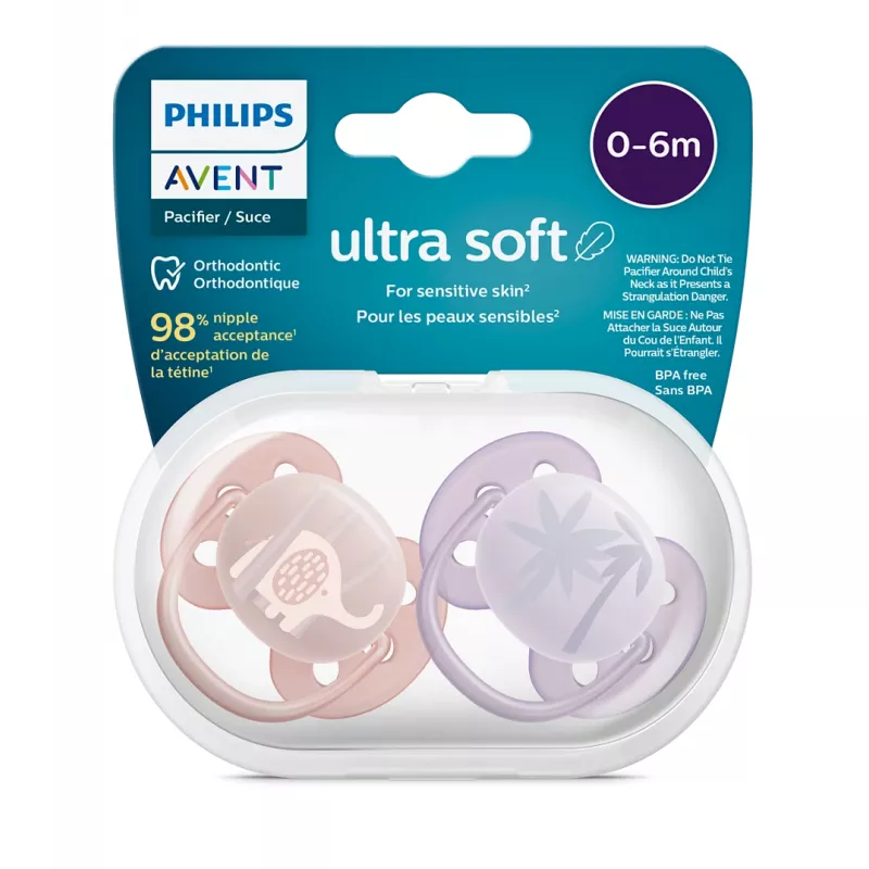 Avent Ultra Soft Soother 0-6m, 2's