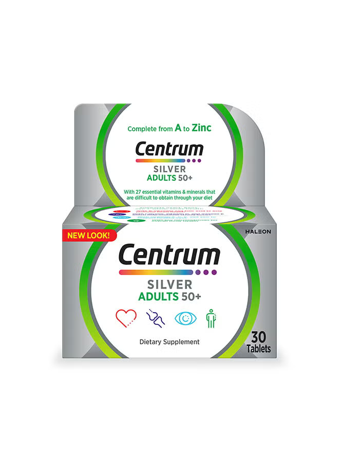 Centrum Silver Adults 50+ Tablets, 30's - NEW