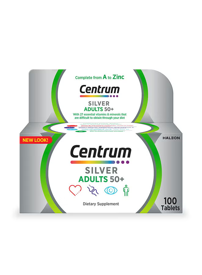 Centrum Silver Adults 50+ Tablets, 100's - NEW