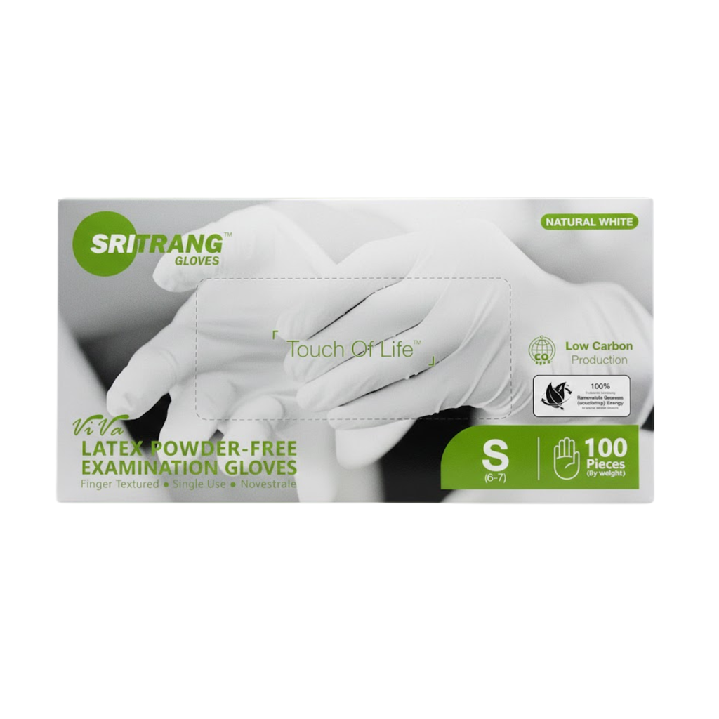 Sritrang Latex Powder-Free Examination Gloves - S