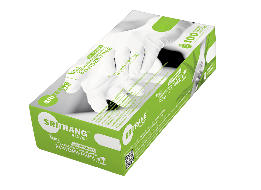 Sritrang Latex Powder-Free Examination Gloves - L