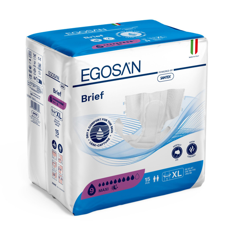 Egosan Dry Comfort Brief Maxi (X-Large), 15's - (9) Drops
