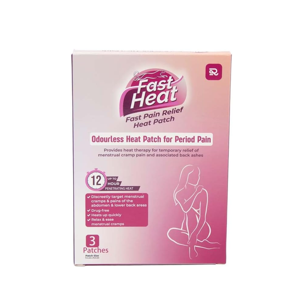 Fast Heat Menstrual Pain Relief Patches, 3's