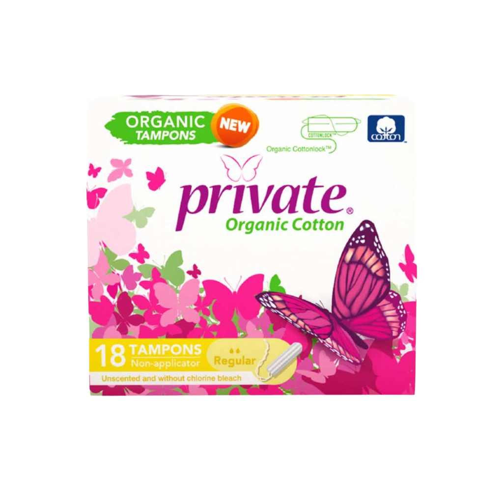 Private Organic Tampons, 18's - Regular