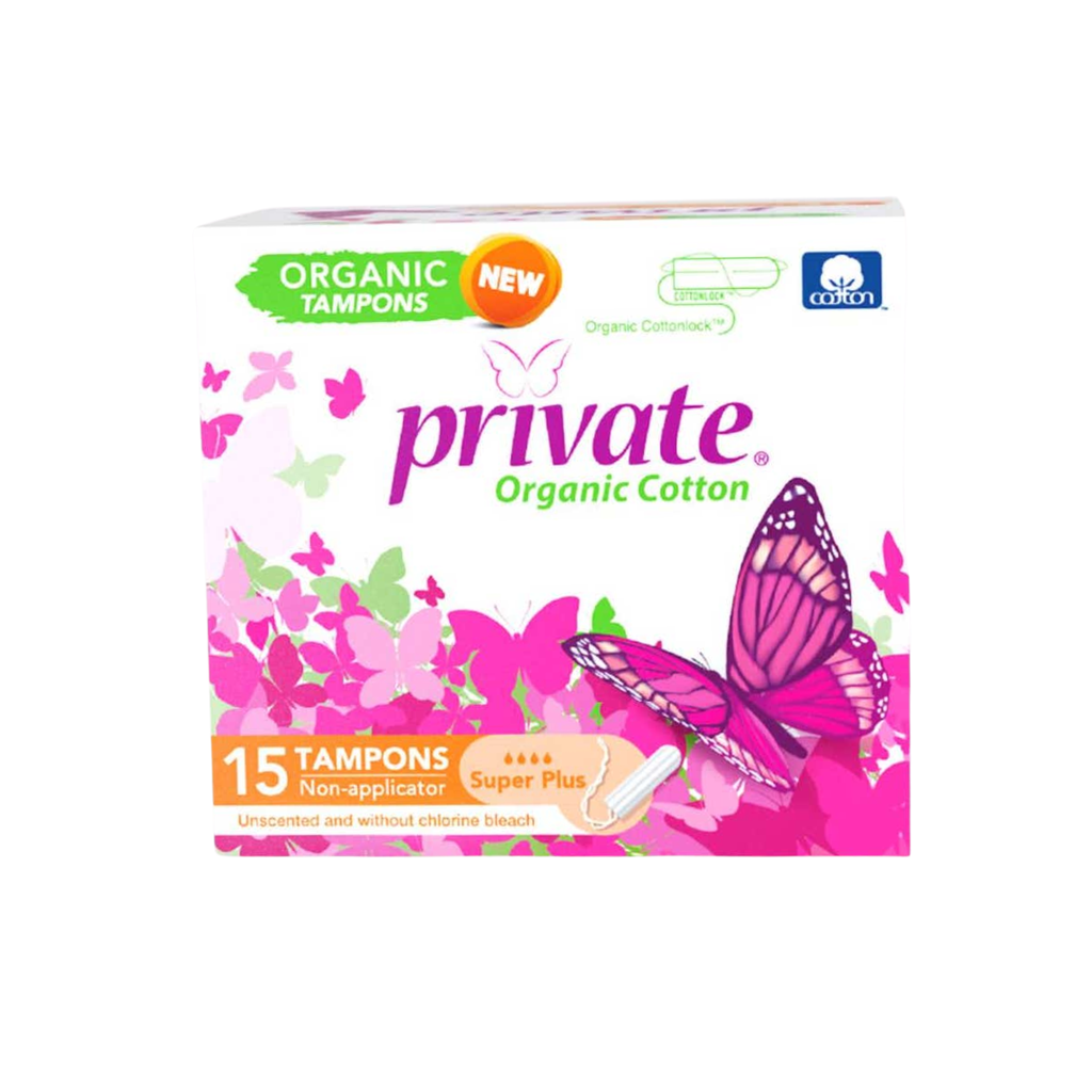 Private Organic Tampons, 18's - Super Plus