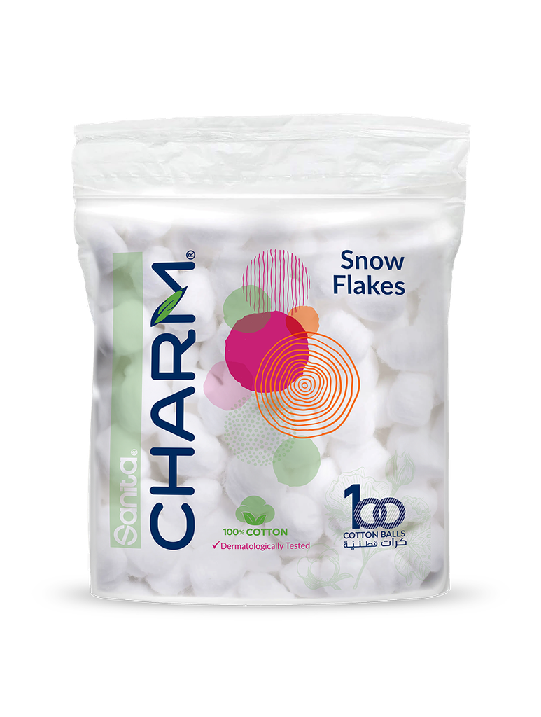 Sanita Charm White Cotton Balls, 100's