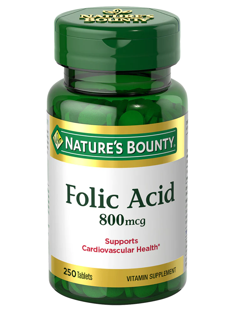 Nature's Bounty Folic Acid 800mcg Tablets, 250's