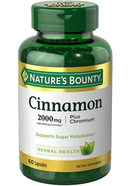 Nature's Bounty Cinnamon 2000mg + Chromium Capsules, 60's