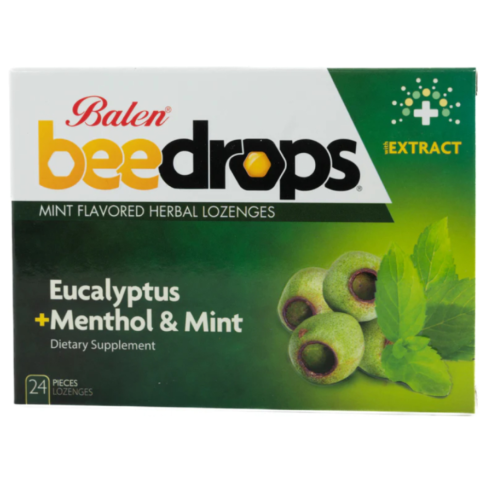 Balen Beedrops Eucalyptus + Menthol Lozenges, 24's - (Mint Flavour)