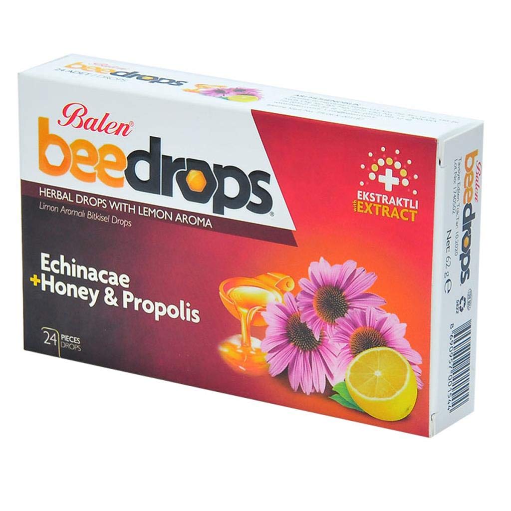 Balen Beedrops Echinacea + Honey & Propolis Lozenges, 24's  - (Lemon Flavour)