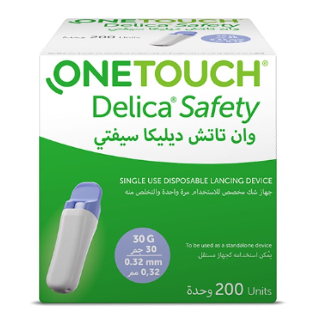 * OneTouch Delica 30G Safety Lancet, 200's