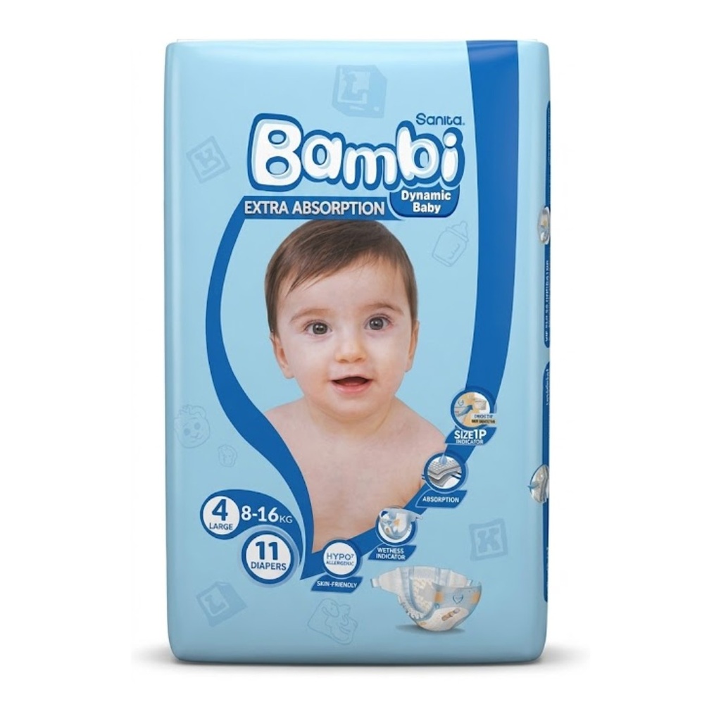 Sanita Bambi Size 4 (L), 11's - NEW